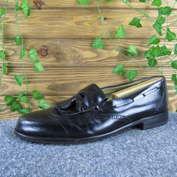 Cole‎ Haan Men's Kilty Tassle Loafer Black Leather Size 10 Medium Used 2025 - Picture 1 of 6